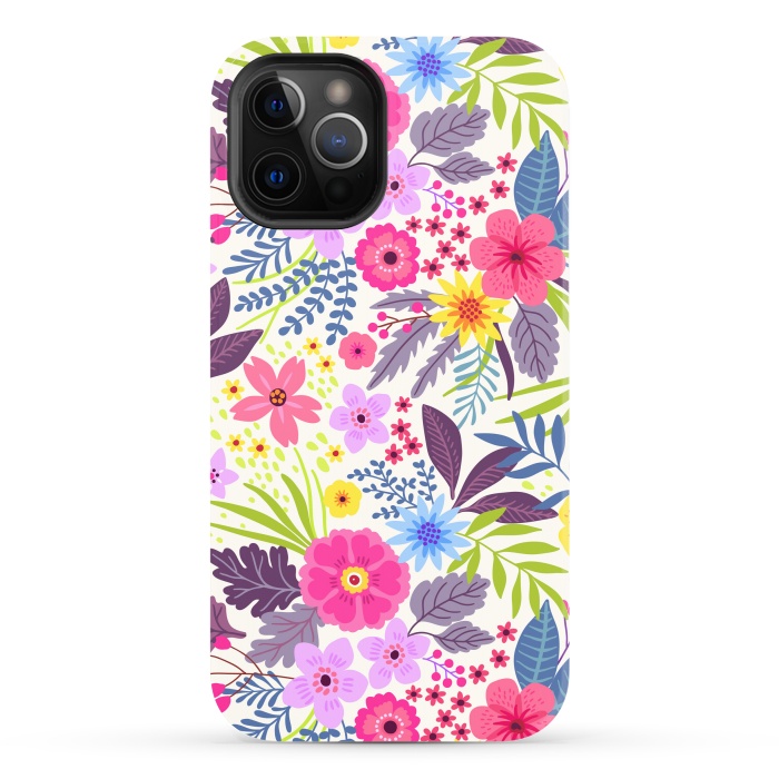 iPhone 12 Pro Max StrongFit Flowers with Purple Tones by ArtsCase