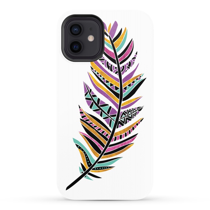 iPhone 12 StrongFit Dreamy Feathers by Pom Graphic Design