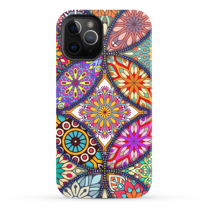 iPhone 12 Pro StrongFit Mandala pattern with bright colors 12 by ArtsCase