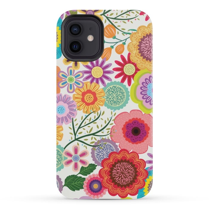 iPhone 12 mini StrongFit Seamless Pattern with Flowers XI by ArtsCase