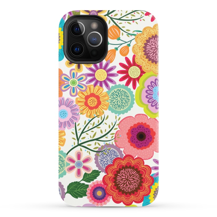 iPhone 12 Pro StrongFit Seamless Pattern with Flowers XI by ArtsCase