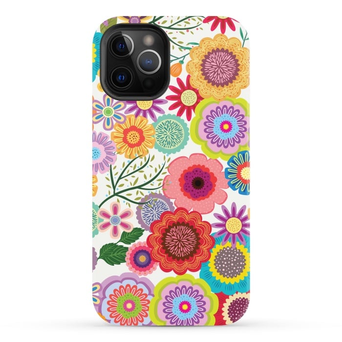 iPhone 12 Pro Max StrongFit Seamless Pattern with Flowers XI by ArtsCase