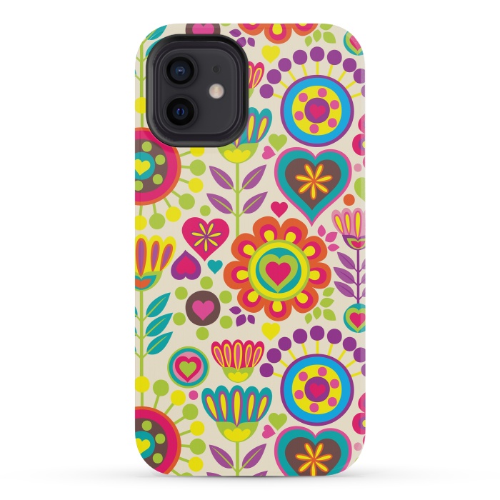 iPhone 12 mini StrongFit Sweet Pink Flowers 789 by ArtsCase