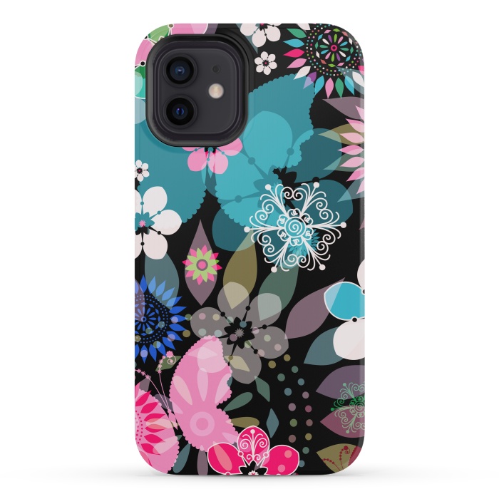 iPhone 12 mini StrongFit Seamless Patterns with Flowers XII by ArtsCase