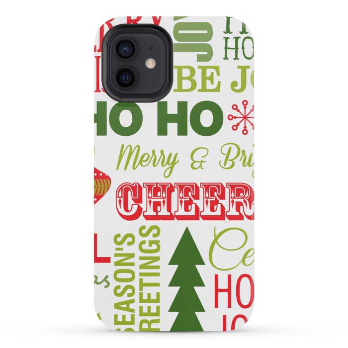iPhone 12 mini StrongFit Christmas Greeting Pattern by ArtsCase