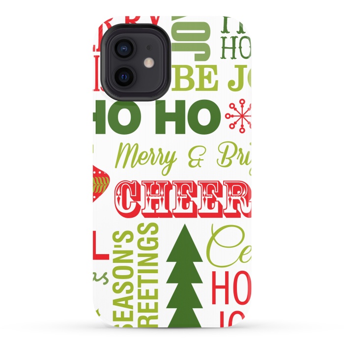 iPhone 12 StrongFit Christmas Greeting Pattern by ArtsCase