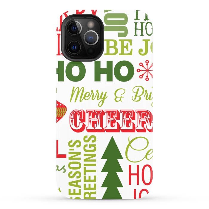 iPhone 12 Pro StrongFit Christmas Greeting Pattern by ArtsCase