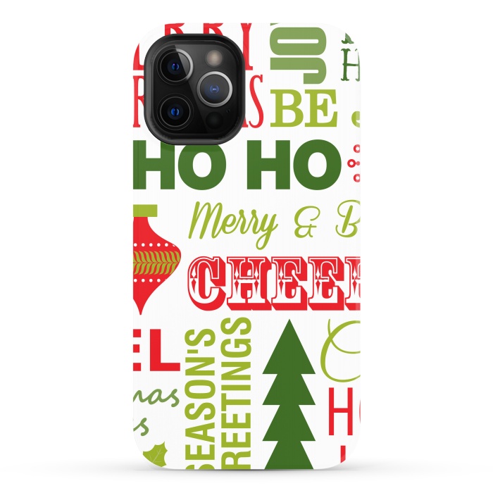 iPhone 12 Pro Max StrongFit Christmas Greeting Pattern by ArtsCase