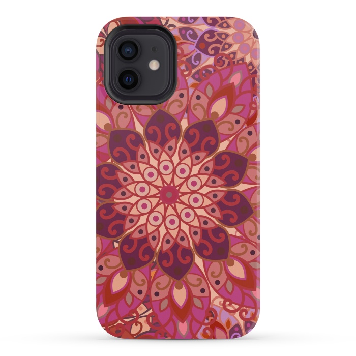 iPhone 12 mini StrongFit Colorful Mandala Pattern II by ArtsCase