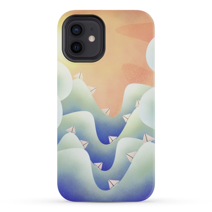 iPhone 12 mini StrongFit Deep ocean blue sailing by Steve Wade (Swade)