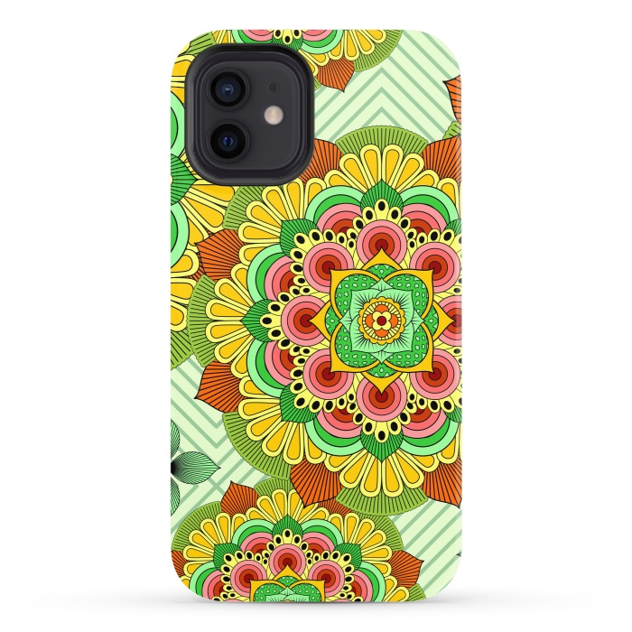 iPhone 12 StrongFit Mandala African Zen Floral Ethnic Art Textile by ArtsCase