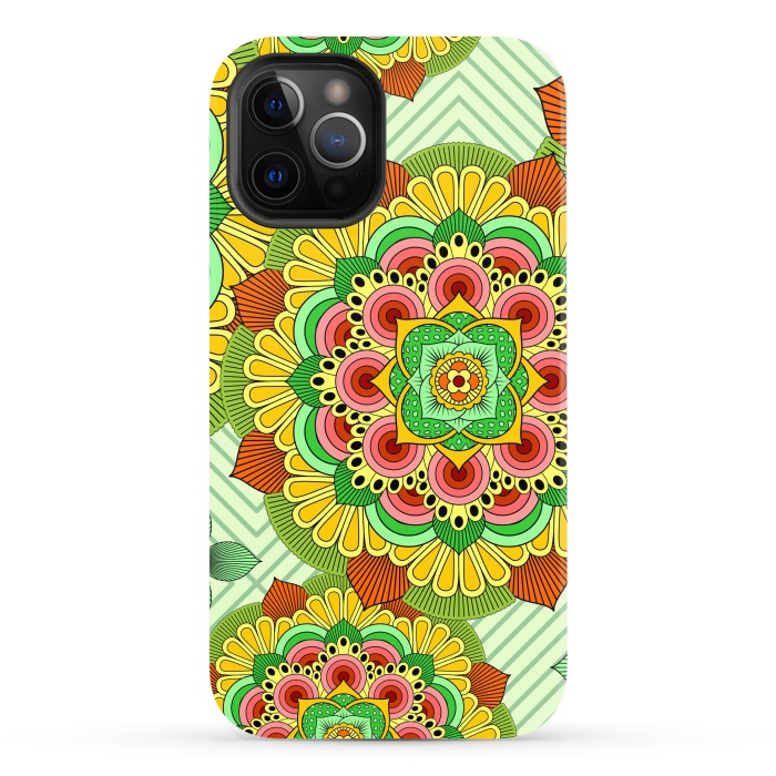 iPhone 12 Pro Max StrongFit Mandala African Zen Floral Ethnic Art Textile by ArtsCase
