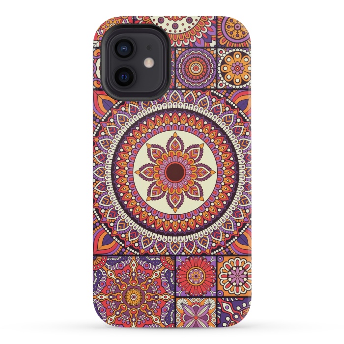 iPhone 12 mini StrongFit Mandala Pattern Design with Period Decorative Elements by ArtsCase