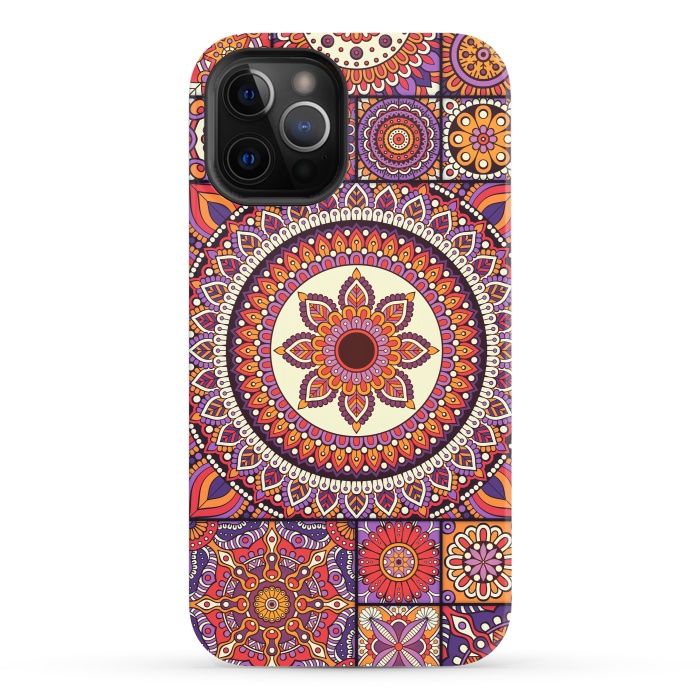 iPhone 12 Pro StrongFit Mandala Pattern Design with Period Decorative Elements by ArtsCase
