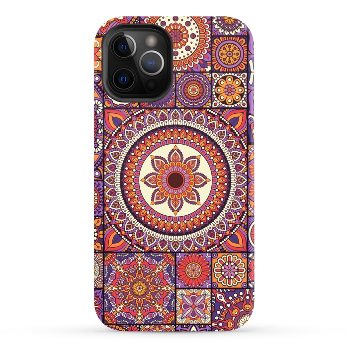 iPhone 12 Pro Max StrongFit Mandala Pattern Design with Period Decorative Elements by ArtsCase