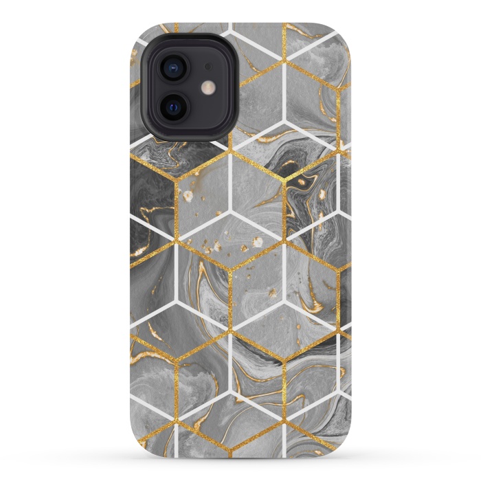 iPhone 12 mini StrongFit Marble Hexagon by ArtsCase