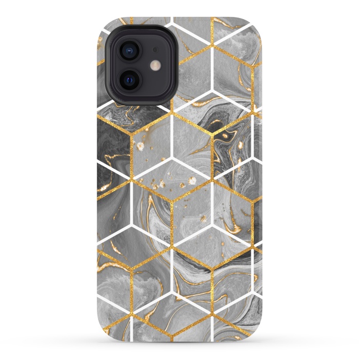 iPhone 12 StrongFit Marble Hexagon by ArtsCase