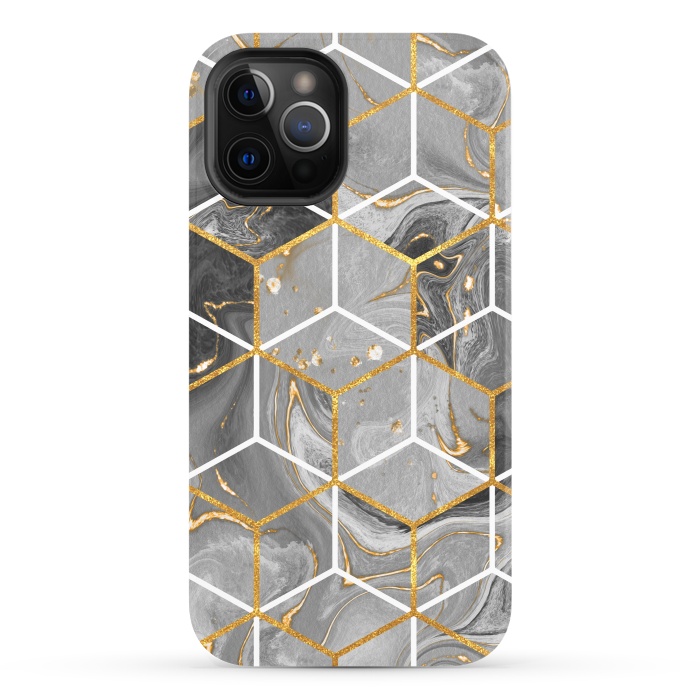 iPhone 12 Pro StrongFit Marble Hexagon by ArtsCase