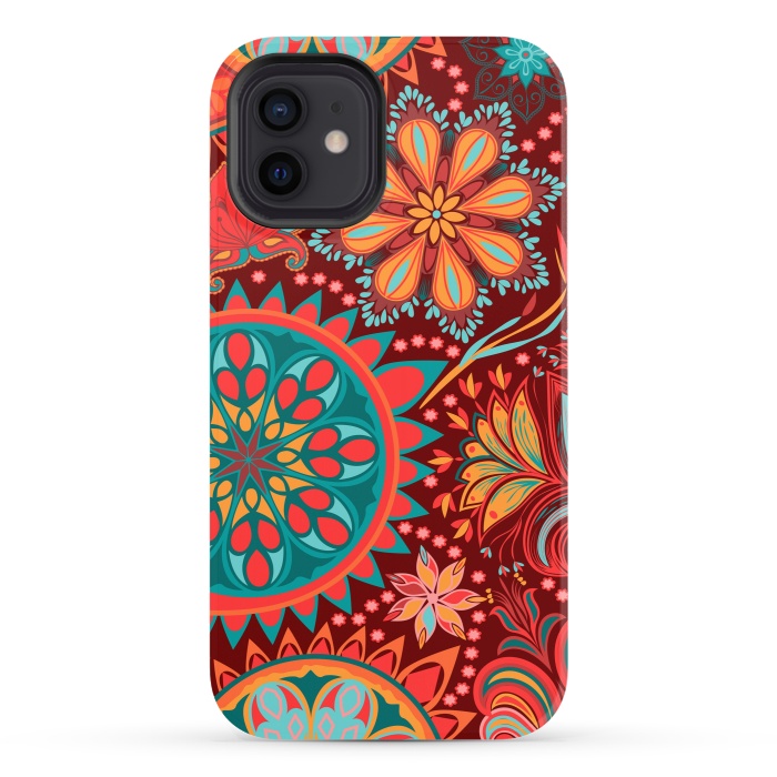 iPhone 12 StrongFit Paisley Vintage Floral Motif Ethnic Seamless Background by ArtsCase
