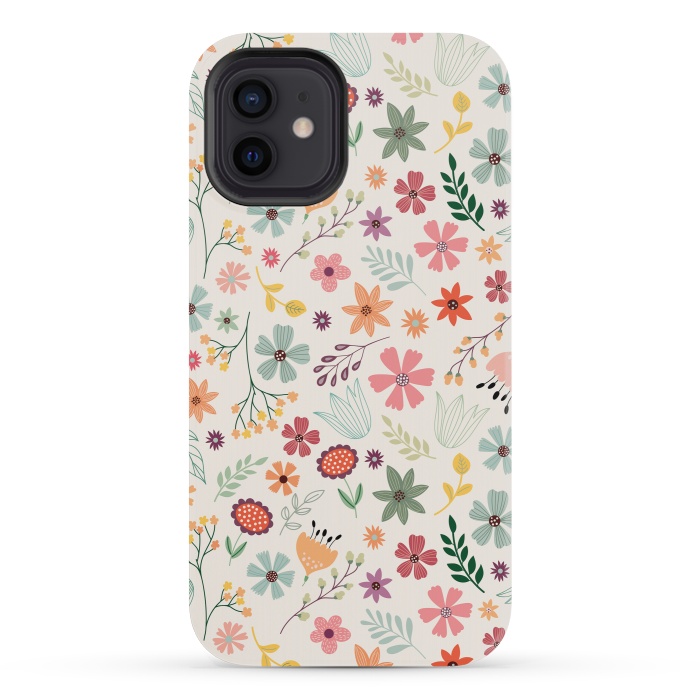 iPhone 12 mini StrongFit Pretty Flowers Pattern Design XIII by ArtsCase