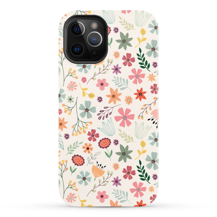 iPhone 12 Pro StrongFit Pretty Flowers Pattern Design XIII by ArtsCase