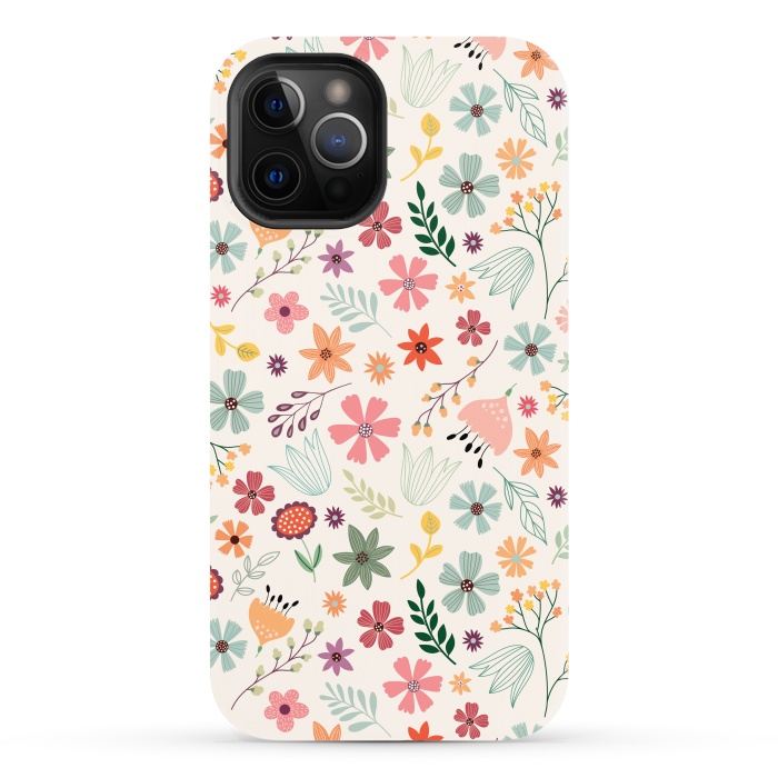 iPhone 12 Pro Max StrongFit Pretty Flowers Pattern Design XIII by ArtsCase