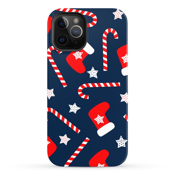iPhone 12 Pro Max StrongFit Seamless Christmas Pattern with Xmas Socks by ArtsCase