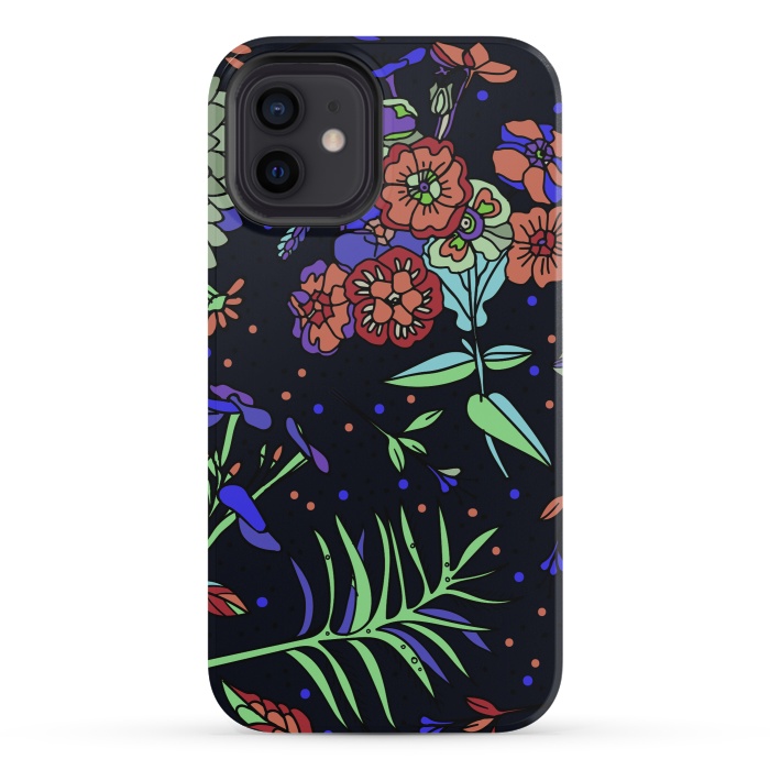 iPhone 12 mini StrongFit Seamless Floral Pattern 333 by ArtsCase