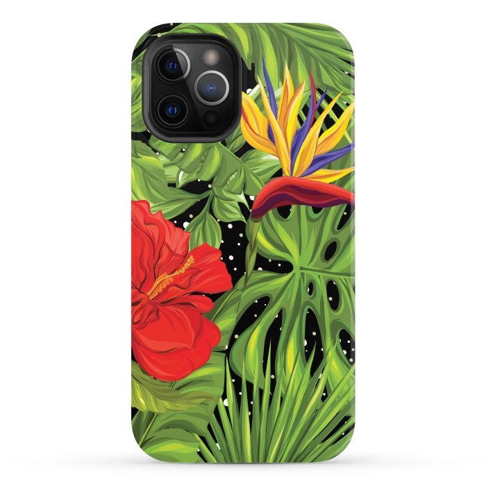 iPhone 12 Pro Max StrongFit Seamless Pattern Background with Tropical Plants Monstera by ArtsCase