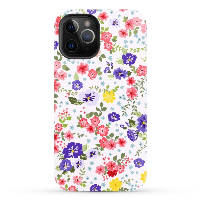 iPhone 12 Pro StrongFit Simple Cute Pattern in Small-Scale Flowers by ArtsCase