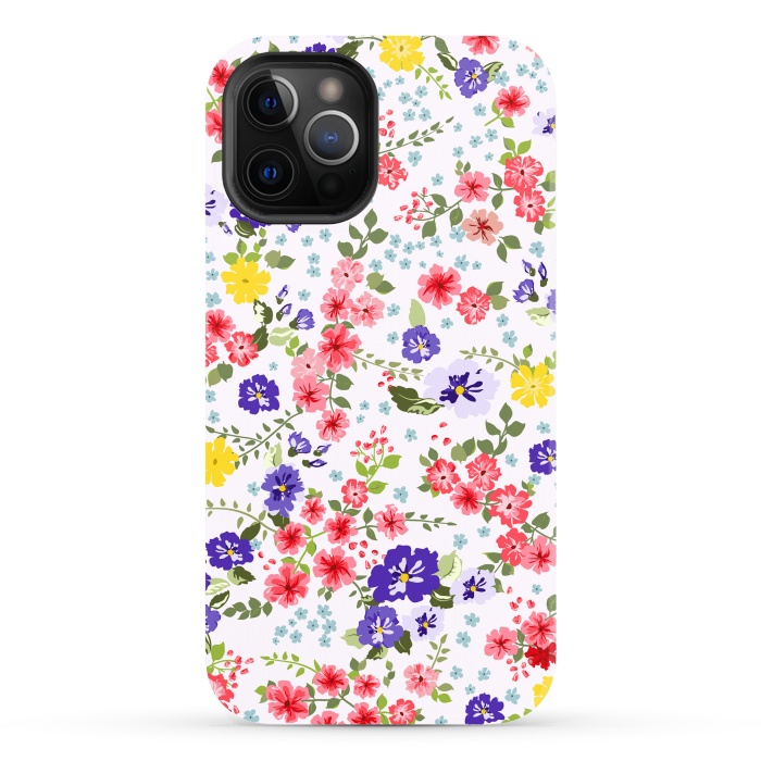 iPhone 12 Pro Max StrongFit Simple Cute Pattern in Small-Scale Flowers by ArtsCase