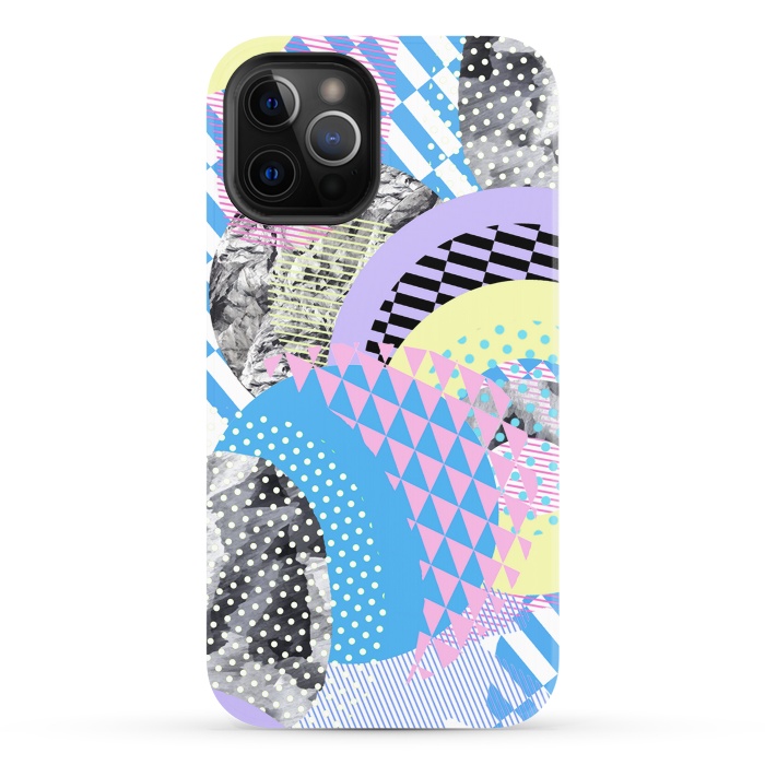 iPhone 12 Pro StrongFit Multicoloured playful pop-art collage by Oana 