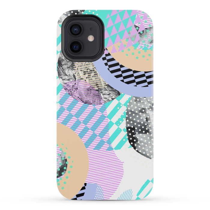 iPhone 12 mini StrongFit Colorful graphic pop-art collage by Oana 