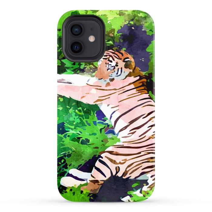iPhone 12 StrongFit Blush Tiger by Uma Prabhakar Gokhale
