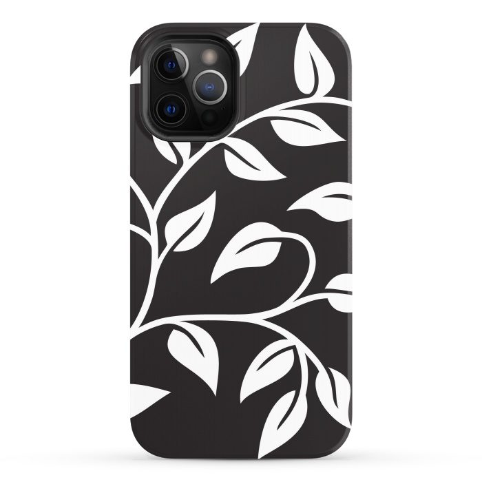 iPhone 12 Pro StrongFit White Leaves  by Winston