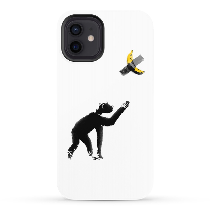 iPhone 12 StrongFit Chimpanzee and Banana Taped by Afif Quilimo