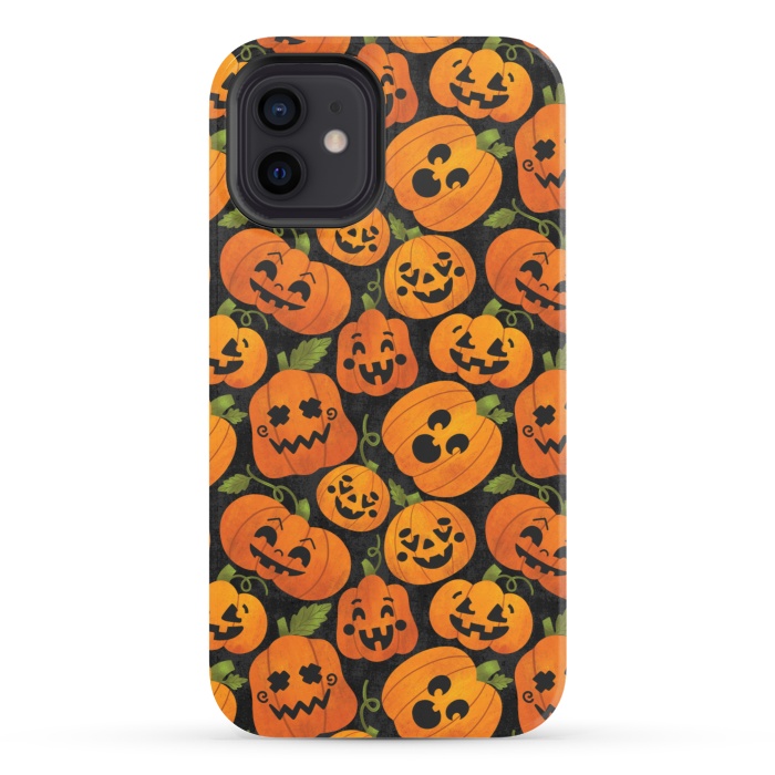 iPhone 12 StrongFit Funny Jack-O-Lanterns by Noonday Design