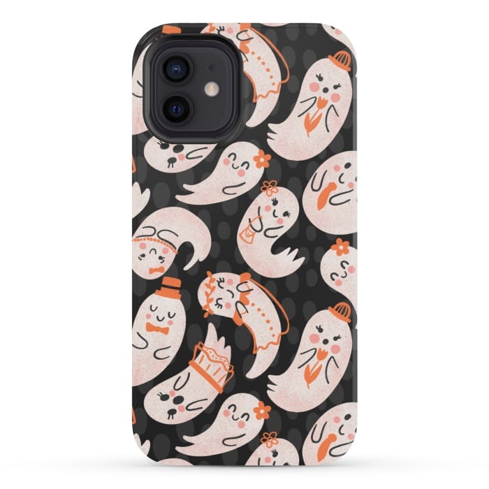 iPhone 12 mini StrongFit Cute Ghost Friends by Noonday Design