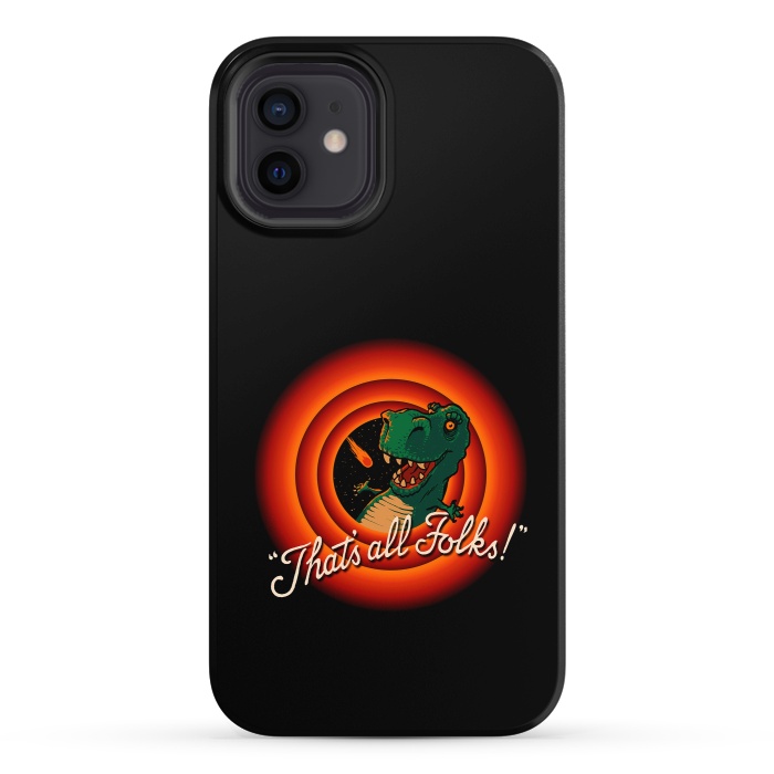 iPhone 12 StrongFit That's All Folks - T-Rex Dinosaur Extinction by Vó Maria