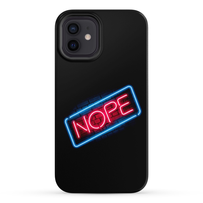 iPhone 12 StrongFit Nope - Neon Lights by Vó Maria