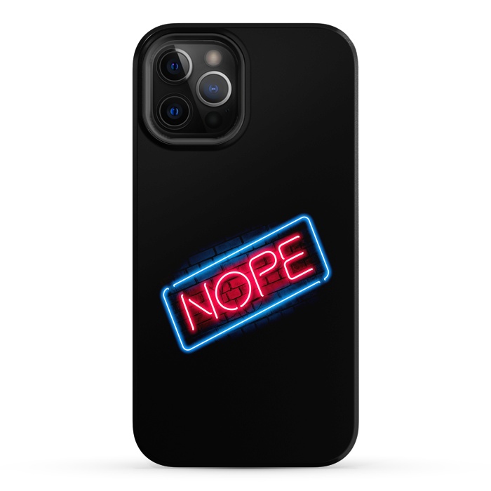 iPhone 12 Pro Max StrongFit Nope - Neon Lights by Vó Maria