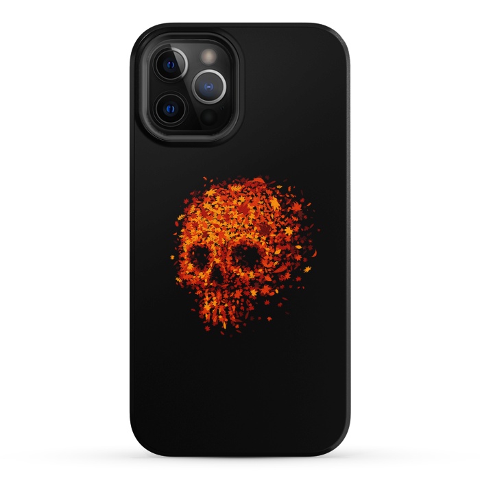 iPhone 12 Pro StrongFit Autumn Skull - Fall Leaves by Vó Maria