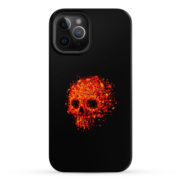 iPhone 12 Pro Max StrongFit Autumn Skull - Fall Leaves by Vó Maria