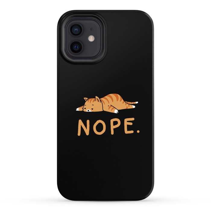 iPhone 12 StrongFit Nope Lazy Cat Caramel  by Vó Maria