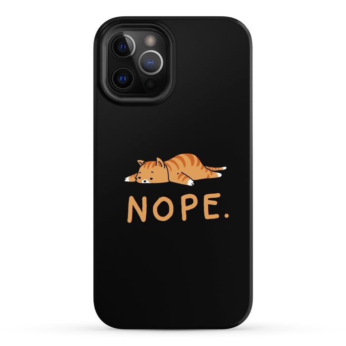 iPhone 12 Pro StrongFit Nope Lazy Cat Caramel  by Vó Maria