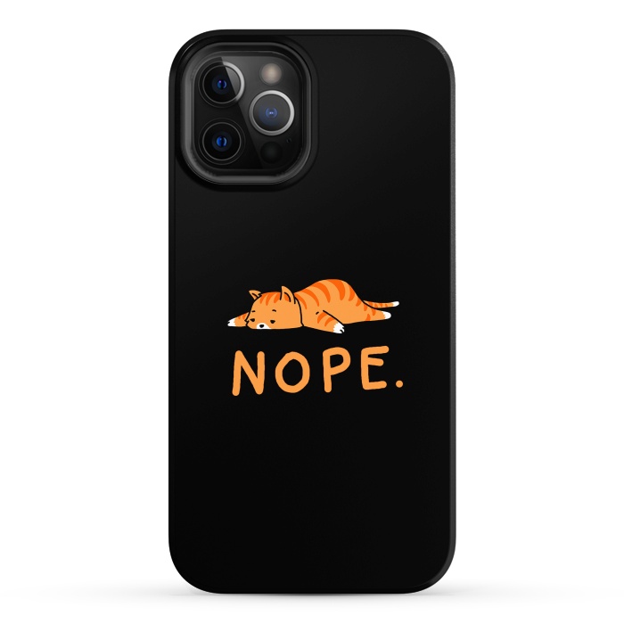 iPhone 12 Pro Max StrongFit Nope Lazy Cat Caramel  by Vó Maria