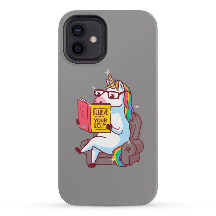 iPhone 12 mini StrongFit Unicorn Believe Yourself Self Affirmation Book by Vó Maria