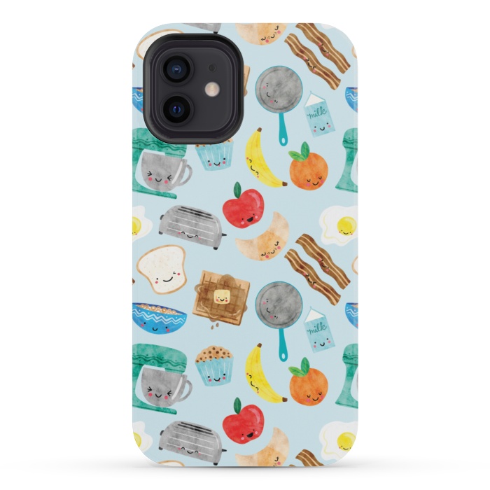 iPhone 12 mini StrongFit Happy and Cute Breakfast Foods by Noonday Design