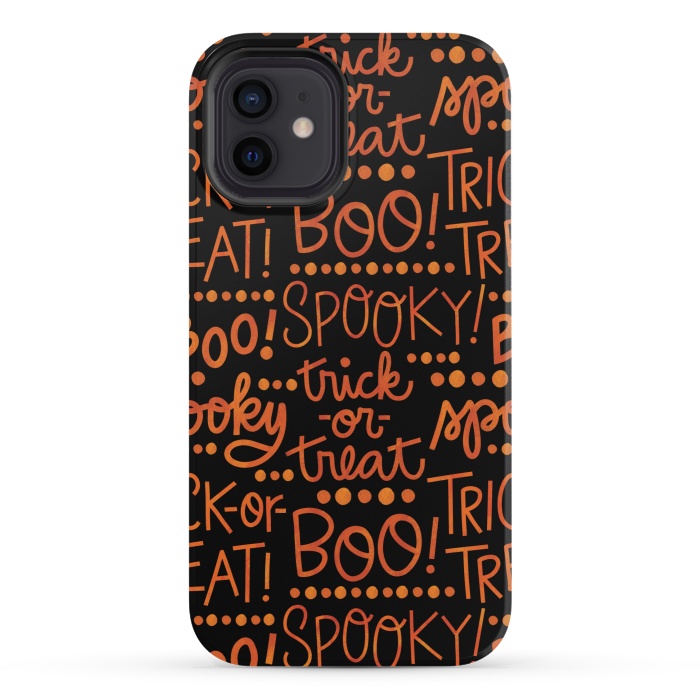 iPhone 12 mini StrongFit Spooky Halloween Lettering by Noonday Design