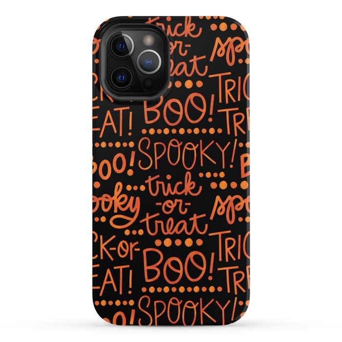 iPhone 12 Pro StrongFit Spooky Halloween Lettering by Noonday Design
